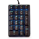 Mechanical Numeric Keypad GATERON Brown Switch Wired Ice Blue Backlight Gaming Keypad 21 keys Mini Numpad Portable Keypad Extended layout Black Magicforce by Qisan