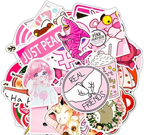Pink Girl Stickers Set Stickers For Kids Luggage Skateboard Laptop Cartoon Anime Stickers For Children 50Pcs Pack