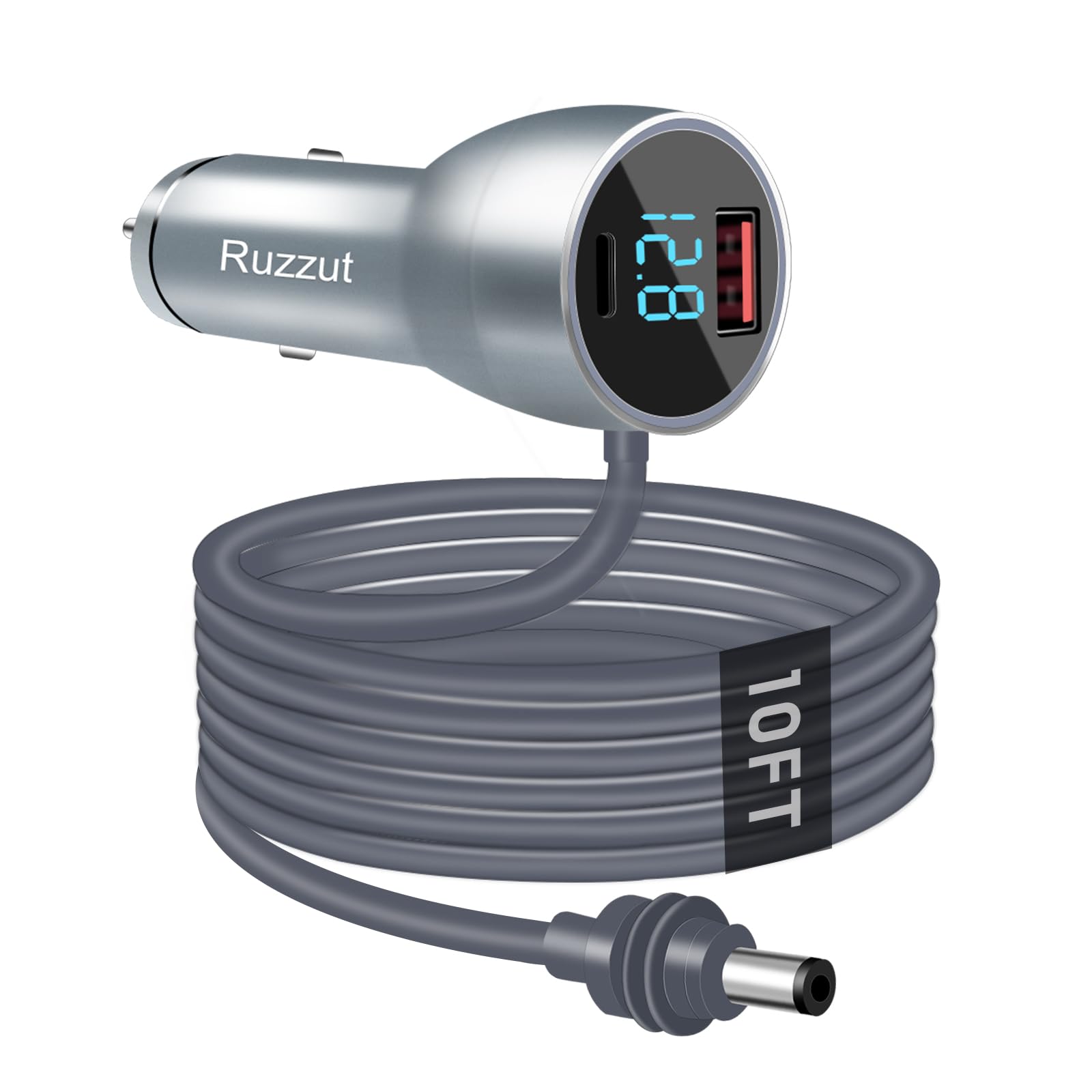 Photo 1 of Ruzzut 3 in 1 Starlink Mini DC Power Cable Cigarette Lighter Adapter, 12V-24V Starlink Mini Car Charger with Digital Display, High Speed Charging USB C/USB A 36W Ports for Trucks Buses Cars, 3M/10FT