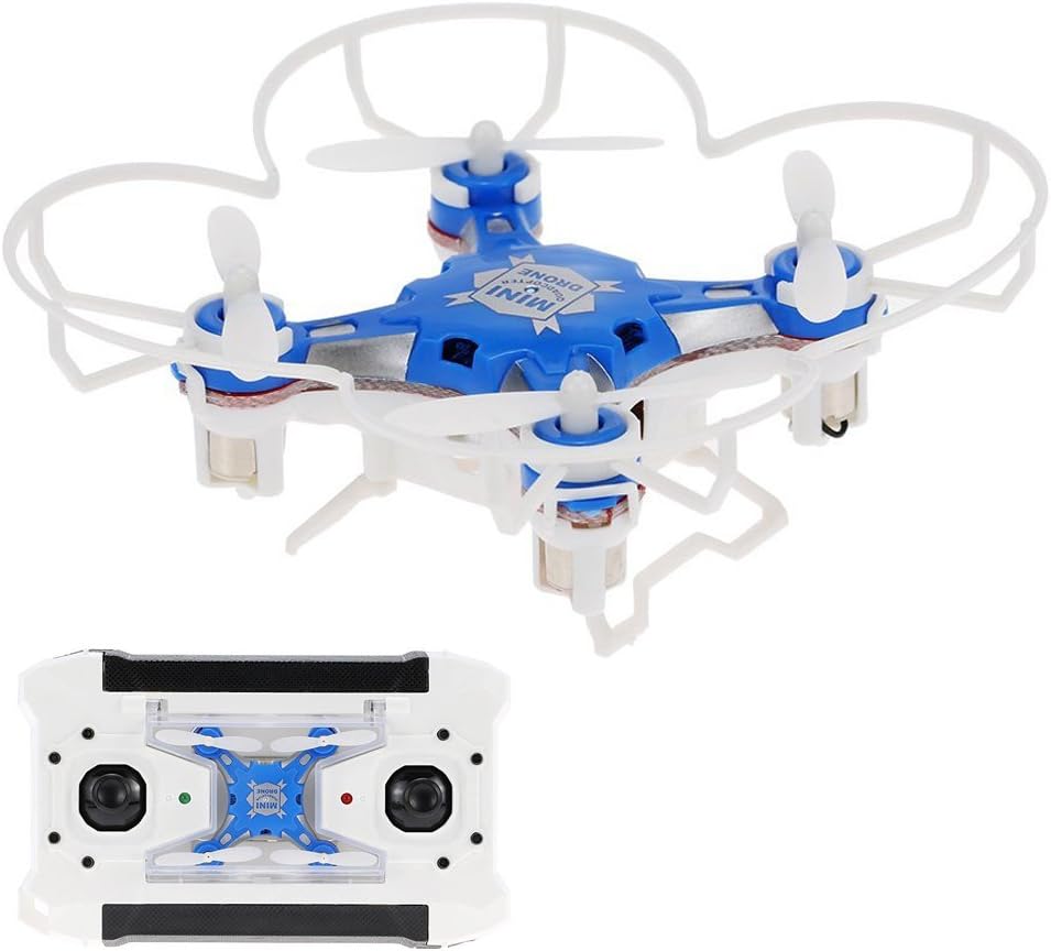 FQ777-124 Mini Micro Nano Drone With Remote Control Transmitter 4CH 6Axis Gyro Pocket Quadcopter CF Mode Headless One Key To Return 3D Roll MAV RTF (Blue)