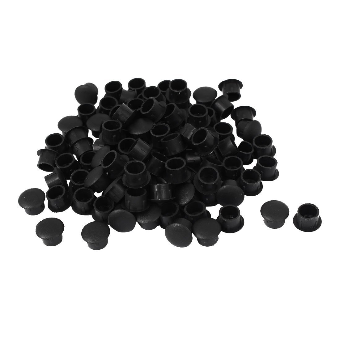 Sourcingmap 100 Pcs Plastic Plug Furniture Cap Screw Covers Black for 10mm Dia Hole
