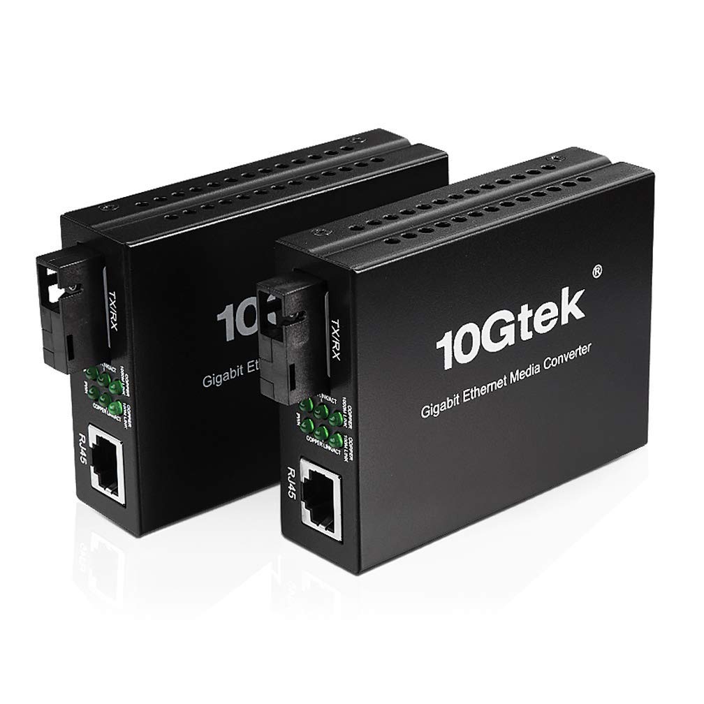 H!Fiber.com a pair of Bidi Gigabit Ethernet Media Converter, 1.25G SFP to RJ45 Fiber to copper, Built-in Bidi SFP Transceiver (1000Base-LX, 20km, singlemode simplex SC)