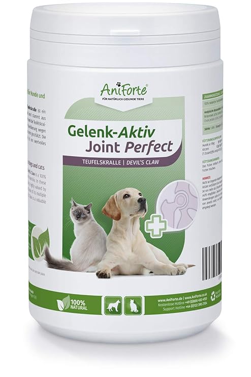 AniForte Gelenk Aktiv Teufelskralle Gelenkpulver für Hunde und Katzen 500g - 100% Naturprodukt Gelenke Pulver, Hohe Akzeptanz beim Hund und Katze, Pulver statt Kapseln oder Tabletten