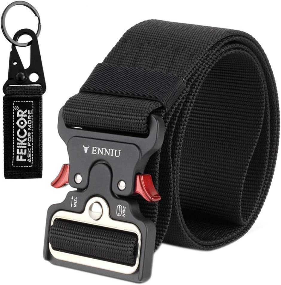 Tactical Belt 1.9" Heavy Duty Waist Belt Quick-Release Military Style Shooters Nylon Belts with Metal Buckle