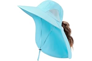 KOOLSOLY Outdoor Sun Hat for Men with 50+ UPF Protection Safari Cap Wide Brim Fishing Hat with Neck Flap, for Dad…