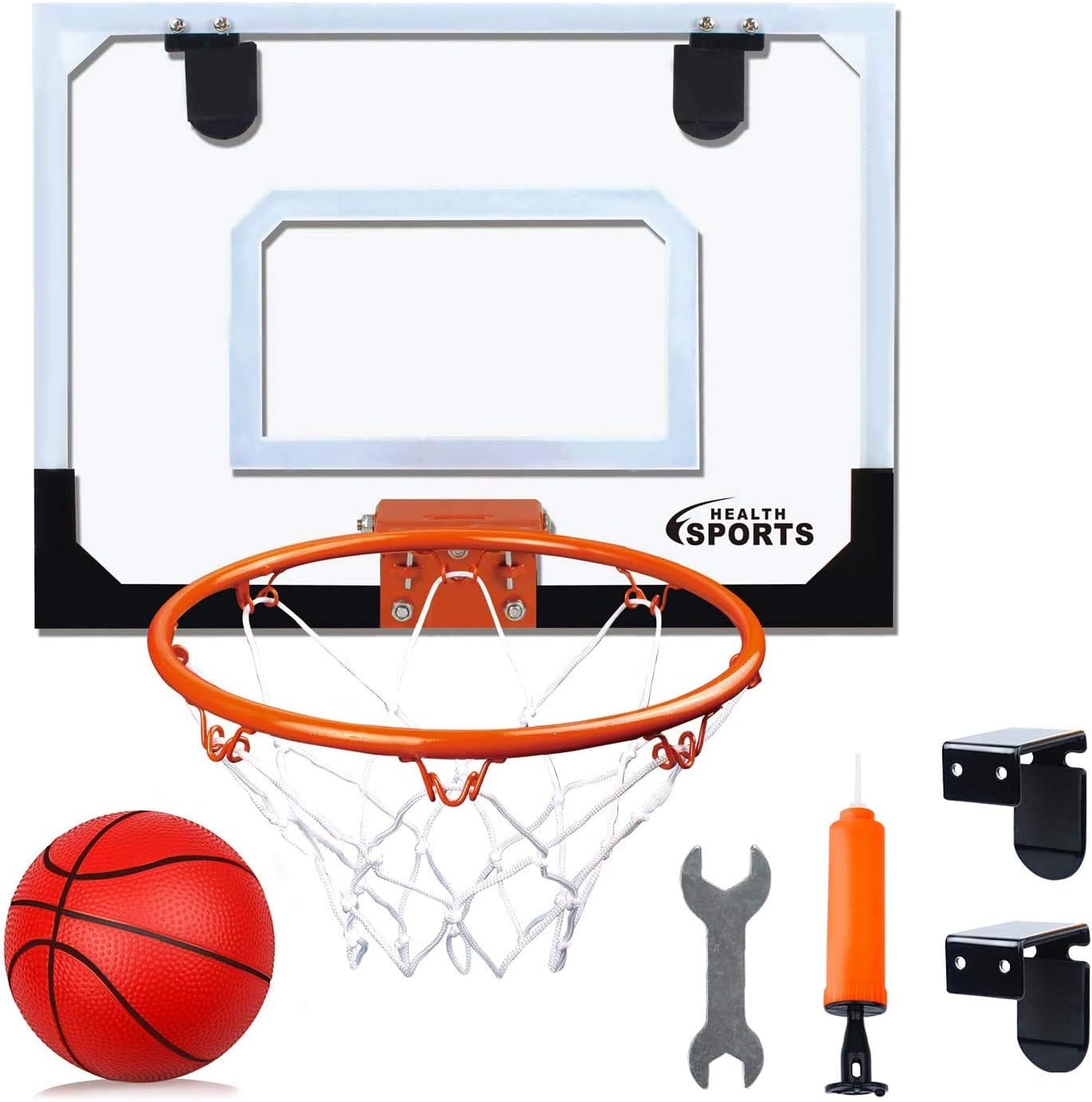 Anzmtosn Juego de aros de baloncesto para colgar en la puerta (16 pulgadas) con borde de metal