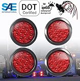 SET OF 4 AutoSmart KL-25108RK 4" ROUND LED STOP