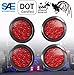 SET OF 4 AutoSmart KL-25108RK 4" ROUND LED STOP TURN TAIL RED LEN LIGHTS INCLUDES LIGHTS, GROMMET, PLUG FOR TRUCK TRAILER primary