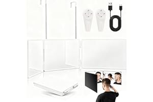 Folding 3 Way Trifold Mirror with Lights, Adjustable LED 3 Way Mirror, Portable 360° Self Hair Cutting Mirrors for Shaving, G