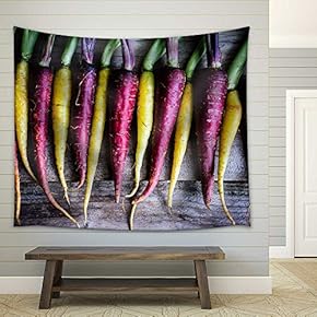 Colorful Carrots - Fabric Wall Tapestry Home Decor - 51x60 inches