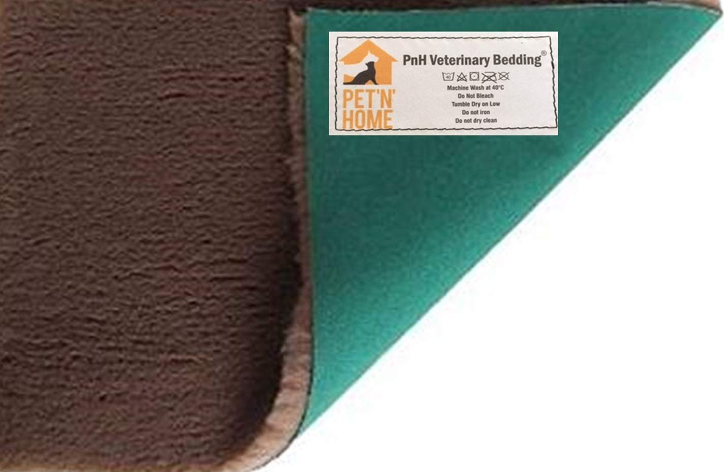 PnH Veterinary Bedding ® - Vet Bed Rectangle 100cm x 76cm - Brown - READY TO USE, SELVAGE EDGE REMOVED.