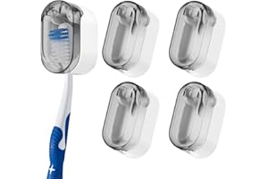 Aoremon Toothbrush Covers for Multiple Models Toothbrushes Hygienic Protective Case fit Most Standard and Electric Toothbrush Heads for Household Travel Camping Bathroom School Business,4 Count,Grey