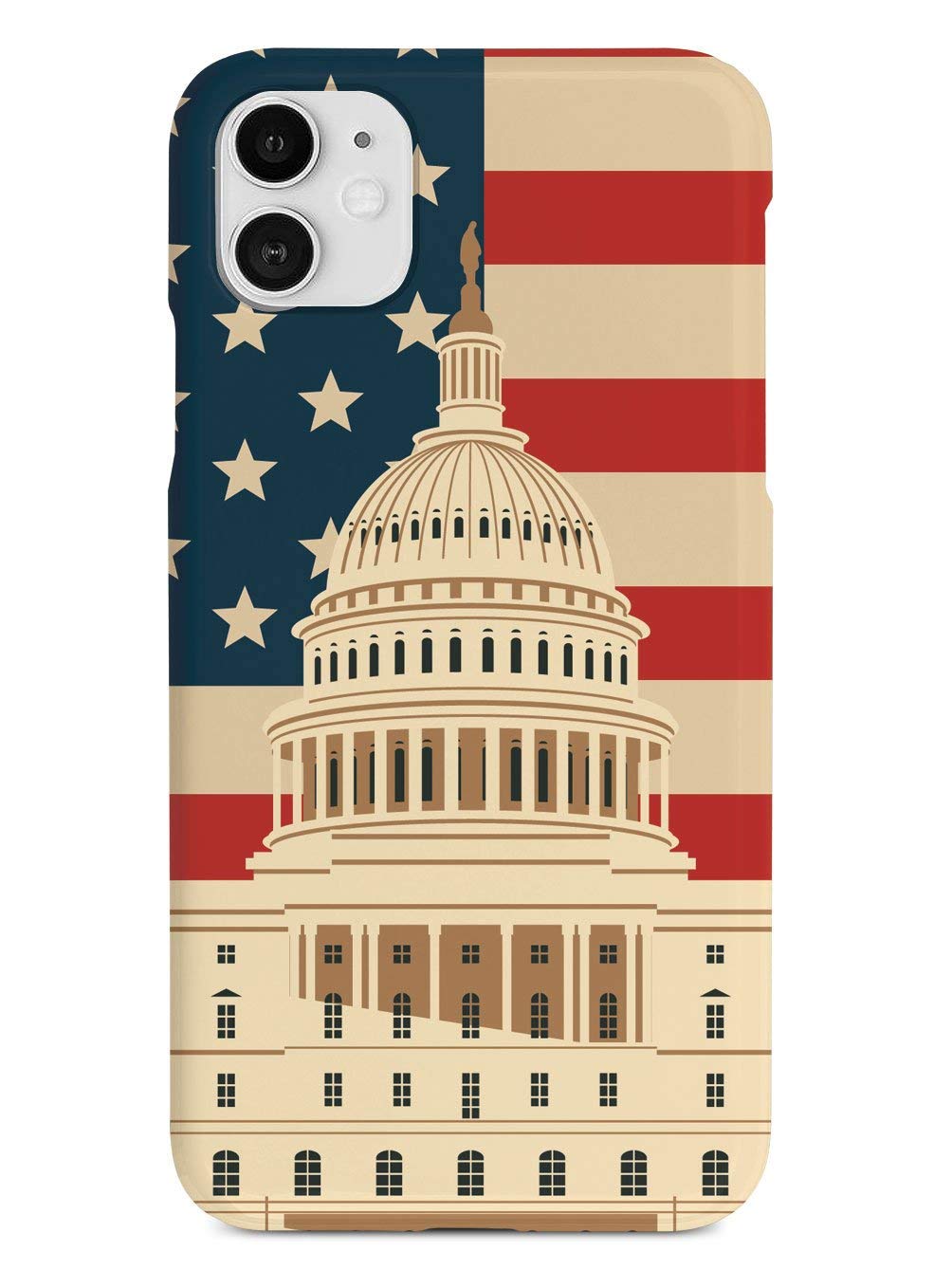 Inspired Cases - 3D Textured iPhone 11 Case - Rubber Bumper Cover - Protective Phone Case for Apple iPhone 11 - Capitol Building - USA - Black