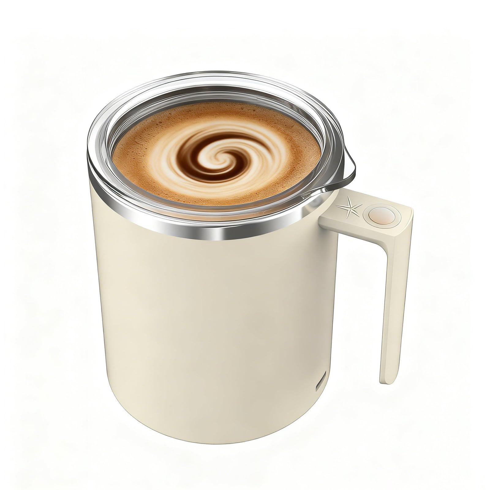 Self Stirring Coffee Mug 360 ml, Electric Mixing Cup with Magnetic Stirrer & Anti-Sedimentation, Rechargeable Travel Mug for Coffee, Milk, Hot Cocoa (Brown)