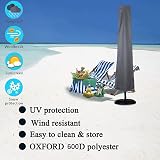 PATIO PLUS Parasol Cover 190x25/50 cm Waterproof 600D Oxford Grey view 3