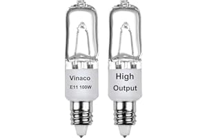 Vinaco E11 Light Bulb, 2 Pack E11 Halogen Bulb 100W Long Lasting Lifespan, T4 E11 Dimmable, High Output 1700LM JDE11 120V 100