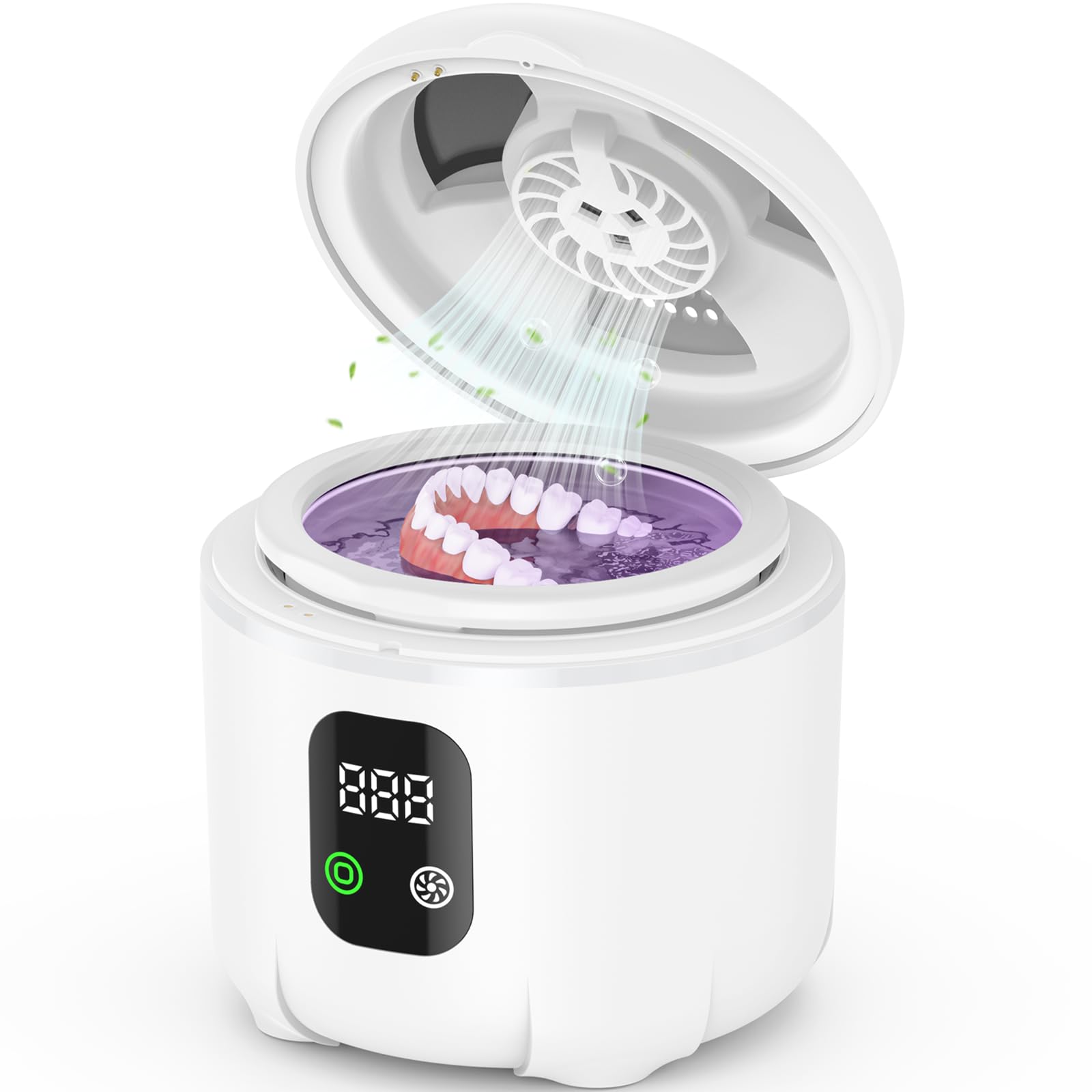 Photo 1 of 2025 Ultrasonic Retainer Cleaner- 45KHz 25W Portable Denture Cleaner with Drying Function and Removable Inner for Dentures, Mouth Guards, Aligners, Jewelry and More
