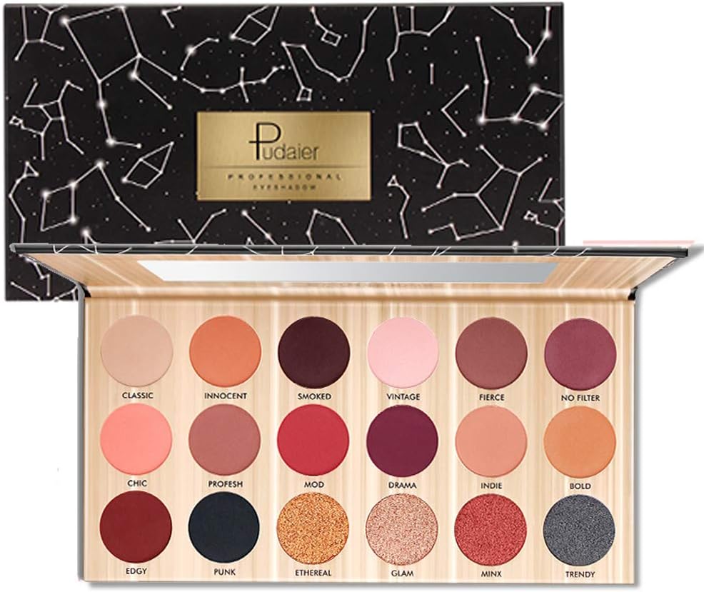 Eyeshadow Palette 18 Colors Highly Pigmented Eye Shadow Palette, 14 Matte + 4 Shimmer, Long Lasting Waterproof Colorful Eye shadows Cosmetics (Black)