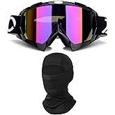ZJNUO ATV Goggles with Balaclava face Mask for Men Women and Youth, Dirt Bike Motorcycle Motocross Riding Ski Goggles