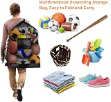 AMFUN Extra Large Mesh Bag with Adjustable Shoulder Strap for Sports Ball view 6
