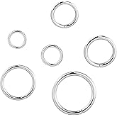 ALEXCRAFT Sterling Silver Jump Rings for Jewelry Making 4mm 5mm 6mm 7mm 8mm 10mm 925 Sterling Silver Open Jump Rings for DIY(60 PCS)