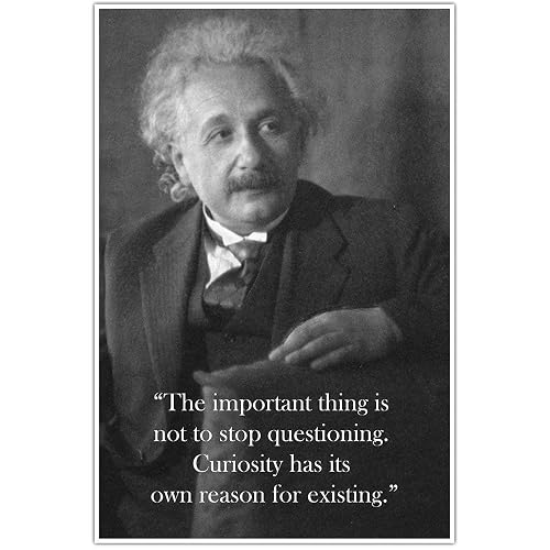 Amazon Com Albert Einstein Curiosity Quote Wall Art Poster Handmade