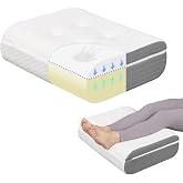 baibu Dual-Layer Leg Elevation Pillow for Legs and Knee Support, Feet Elevation Pillow for Sleeping, Blood Circulation &amp; Swelling Relief, White