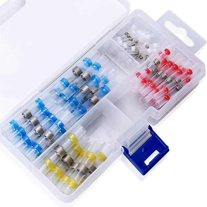 100pcs Solder Seal Wire Connectors, Waterproof Heat Shrink Butt