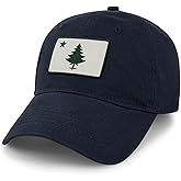 Chowdaheadz Vintage Maine Flag Dad Hat – Unisex Adjustable Baseball Cap with Printed Twill Patch