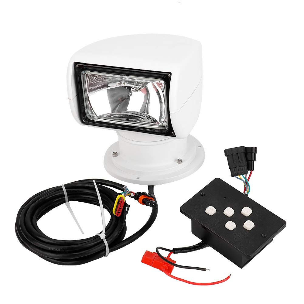 Marine Boat Remote Control Spotlight, 12V 100W Marine Searchlight Powerful Flashlights Truck Car Spotlight Marine Searchlight Light Remote Control Outdoor Lamp