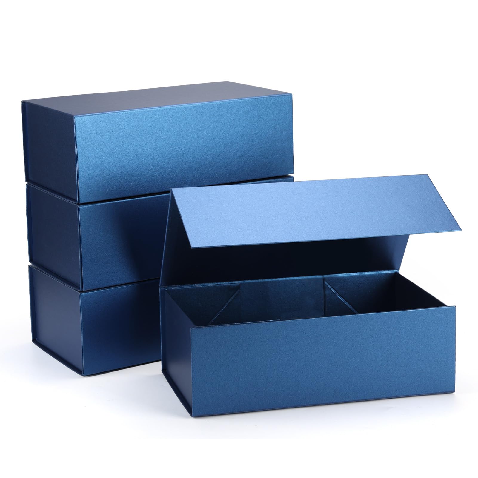Photo 1 of SPEPLA 4 Pack 12x6x4 Blue Gift Boxes, Magnetic Closure Gift Box Bulk for Wedding Christmas Birthday Groomsmen Bridesmaid Proposal