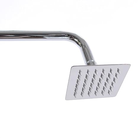 Viborg Duschkopf Aus Edelstahl – Matt, Mit 45 Düsen & 1,5 M Schlauch – Eckiges Design, R 3/4" Gewinde