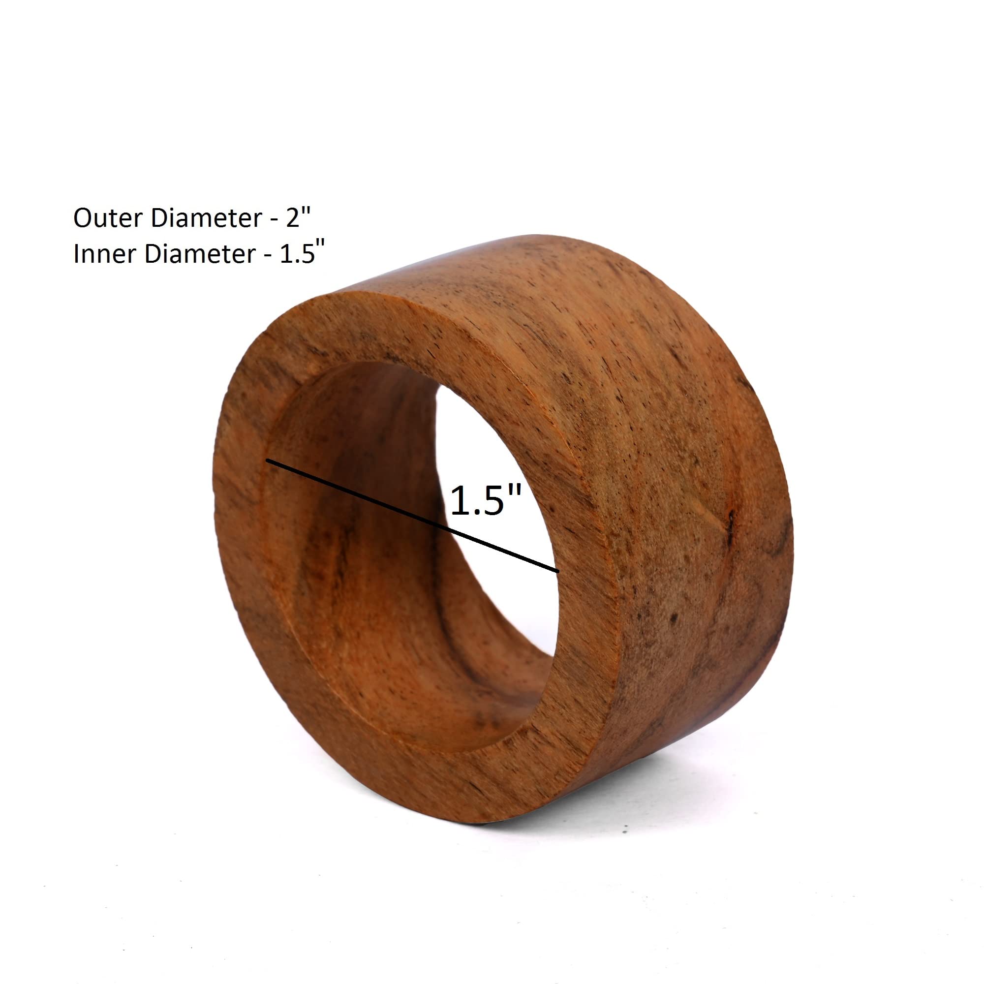 SAMHITA Handmade Acacia Wood Napkin Ring Set of 12 for Dining, Anniversary, Birthday, Christmas | Napkin Ring for Home and Kitchen Décor