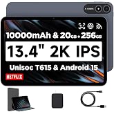 BNCF Bpad 13 Tablet 13.4 inch Large Screen Android 15 Tablet 20GB+256GB 10000mAh, Unisoc T615 Octa-Core 1920x1200 FHD with Widevine L1, 8MP+16MP Camera 2.4G/5G WiFi+BT5.0+GPS with Protective Case