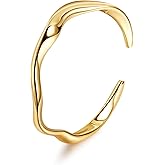 YOVORO 18K Gold Plated Cuff Bracelets for Women Open Adjustable Gold Cuff Bangle Bracelets Thick Hammered Wrist Cuff Bracelets Thin Minimalist Gold Cuff Bracelet