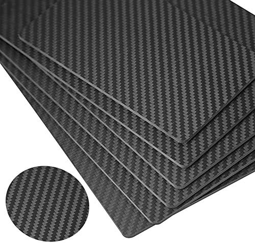 RJX 250x400MM 100% 3K Full Carbon Fiber Sheet Plate 0.5mm-10mm Thickness for RC Drones & Industrial & Scientific Use (Twill, Matte Surface)