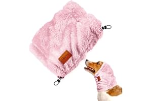SSaYo Adjustable Dog Noise Cancelling Ear Muffs Noise Protection - No Flap Ear Wraps for Dogs - Snoods Dog Headband Ear Covers for Anxiety Relief (Pink, Large)