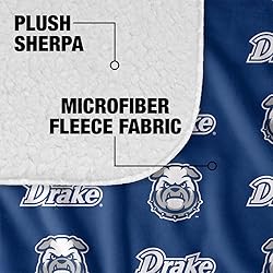 Drake University Logo Pattern Sherpa Blanket, Warm