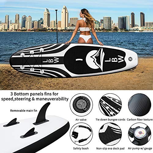 LBW Inflatable Stand Up Paddle Board with Premium SUP Accessories