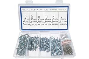 THZHIZHAO ‌100pcs Type B Cotter Pins Spring Connectors 2.5mm, R-Clip Splined Cotter Pin Series Zinc-Plated Spring Pins Safety Pin Kit