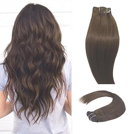 Clip in Haarverlängerung Set Echthaar Remy Haar Echthaar Clip in Extensions Blond Braun Schwarz