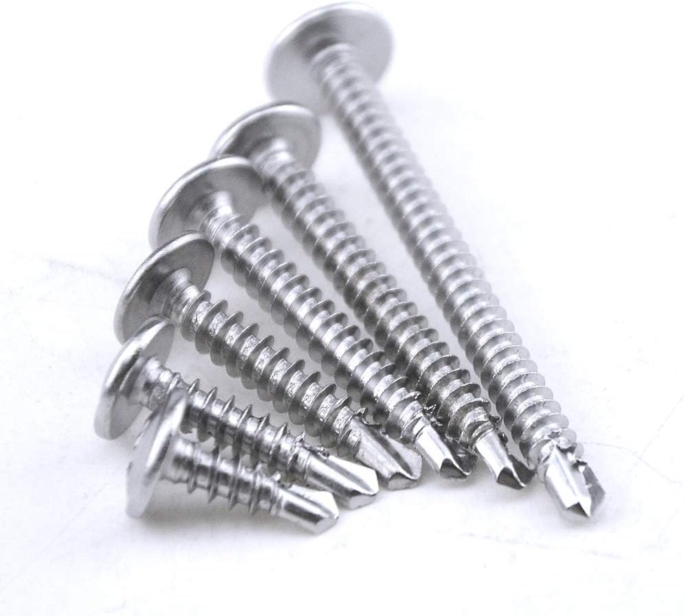 WMYCONGCONG 210 PCS 410 Stainless Steel #8 Wafer Head Phillips Self Drilling Screws Sheet Metal Tek Screws Assortment Kit - Image 4