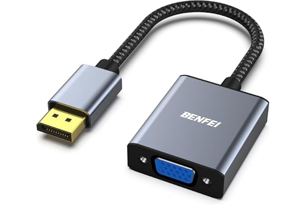 BENFEI DisplayPort to VGA Adapter, DisplayPort Input to VGA Output Adapter Compatible for Lenovo Dell HP and Other Brand[Gold