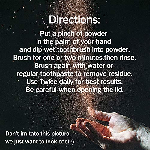 Aotto Activated Charcoal Natural Teeth Whitener Teeth Whitening Charcoal Powder Proven No Hurt on Enamel with Bamboo Brush - Thumbnail 4