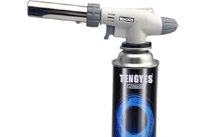 Blow Torch Lighter Kitchen Butane Culinary Torch Chef Cooking Torch Professional Adjustable Flame Lighter with 360 Degree Inv
