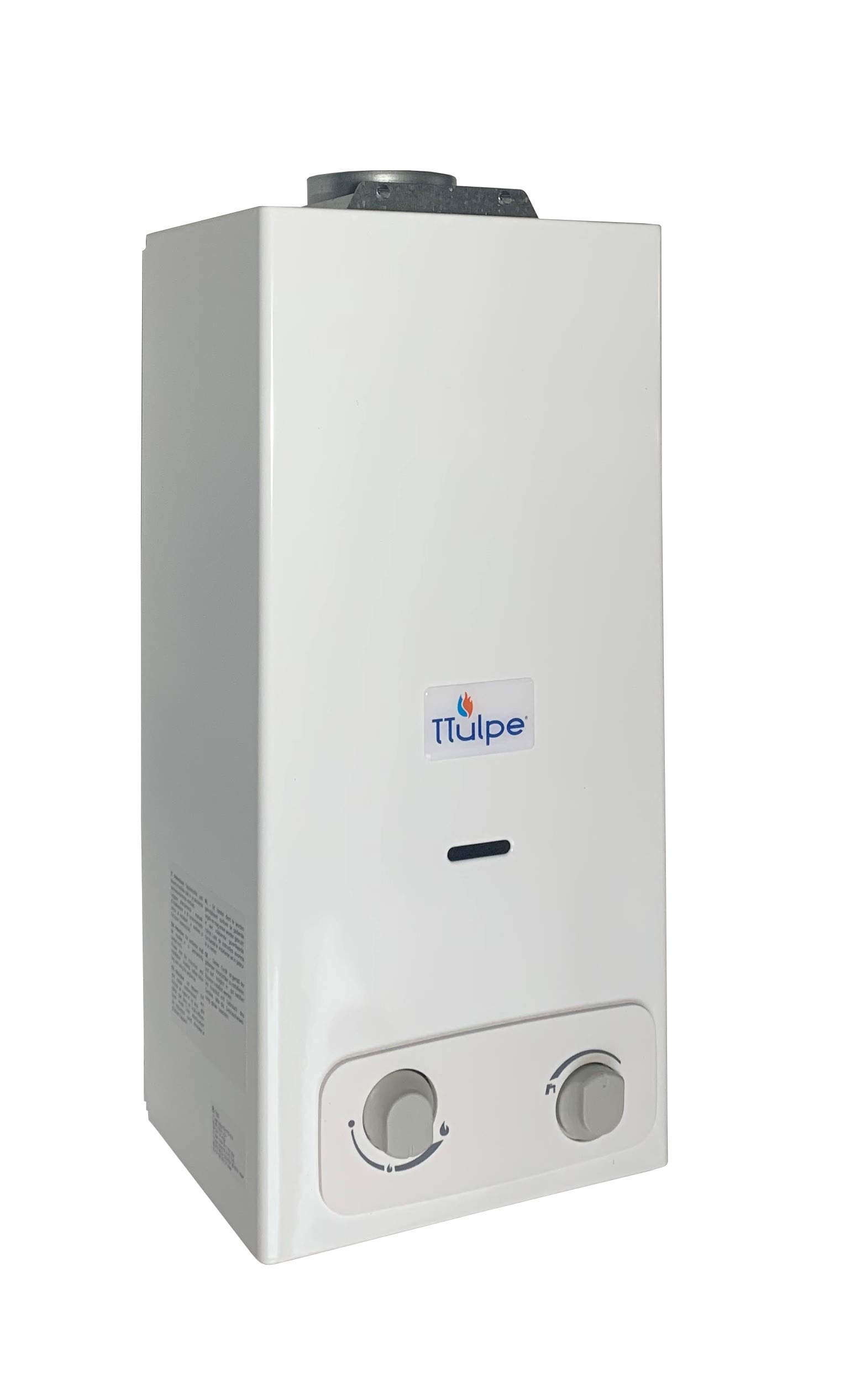 TTulpe Propane Instant Gas Water Heater Indoor B-6 P37 Eco, 1.5 V, White