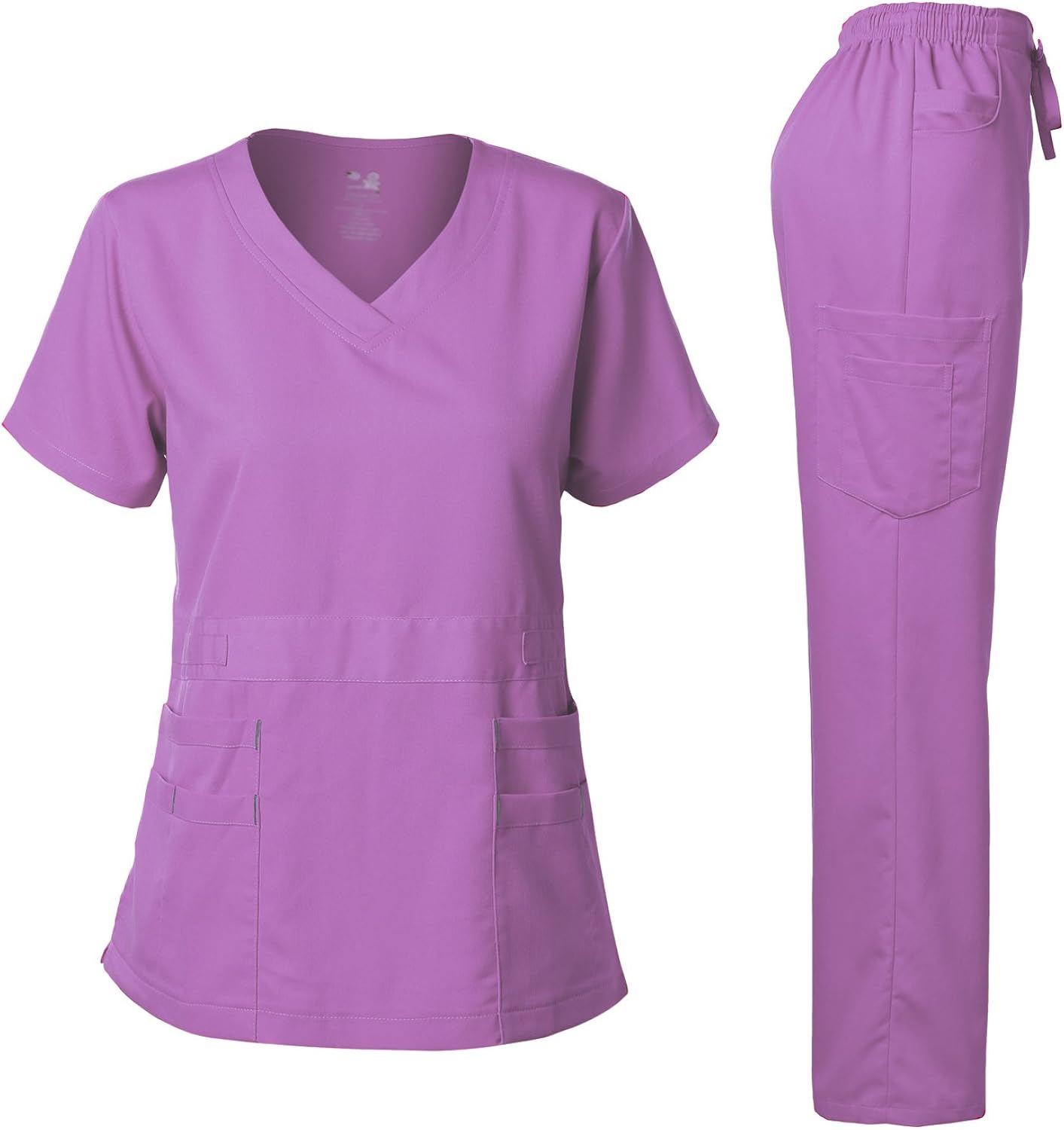 Dagacci Medical Uniform Natural Stretch Premium Women's Scrubs Set Stretch Ultra Soft Top and Pants: Clothing