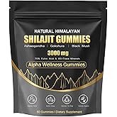 PuraNutra Natural Shilajit Gummies, Alpha Gummies with Ashwagandha, Gokshura | Fulvic Acid & 85+ Trace Minerals for Men, Women | Non-GMO | 60 Gummy (1)