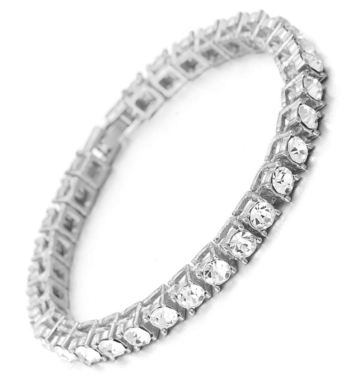 HALUKAKAH Gold Chain for Men Iced Out,5.5MM Men's Tennis Chain Platinum White Gold Finish Bracelet 20cm,Lab Diamond Prong Set,Gift for Him — image 1