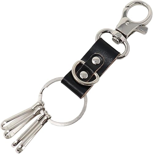 Amazon H N Z 本革 カラビナ キーホルダー キーチェーン キーリング バイカー Black Qlky 024bk シューズ バッグ